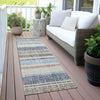 Piper Looms Chantille Stripes ACN2122 Navy Machine Washable Area Rug Runner Outdoor Lifestyle Image Feature