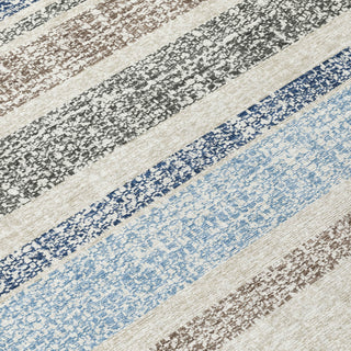 Piper Looms Chantille Stripes ACN2122 Navy Machine Washable Area Rug Swatch Image