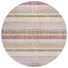 Piper Looms Chantille Stripes ACN2122 Pink Machine Washable Area Rug Round Main Image
