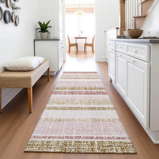 Piper Looms Chantille Stripes ACN2122 Pink Machine Washable Area Rug Runner Lifestyle Image Feature
