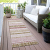 Piper Looms Chantille Stripes ACN2122 Pink Machine Washable Area Rug Runner Outdoor Lifestyle Image Feature