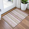 Piper Looms Chantille Stripes ACN2122 Pink Machine Washable Area Rug Scatter Lifestyle Image Feature
