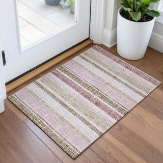 Piper Looms Chantille Stripes ACN2122 Pink Machine Washable Area Rug Scatter Lifestyle Image Feature