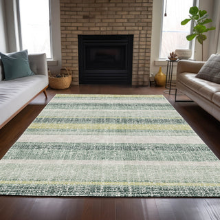 Piper Looms Chantille Stripes ACN2122 Seafoam Machine Washable Area Rug Lifestyle Image Feature