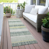Piper Looms Chantille Stripes ACN2122 Seafoam Machine Washable Area Rug Runner Outdoor Lifestyle Image Feature
