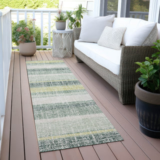 Piper Looms Chantille Stripes ACN2122 Seafoam Machine Washable Area Rug Runner Outdoor Lifestyle Image Feature