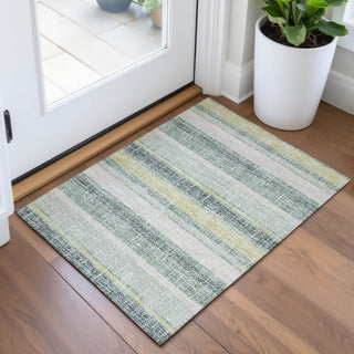 Piper Looms Chantille Stripes ACN2122 Seafoam Machine Washable Area Rug Scatter Lifestyle Image Feature