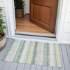 Piper Looms Chantille Stripes ACN2122 Seafoam Machine Washable Area Rug Scatter Outdoor Lifestyle Image Feature