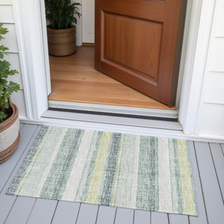 Piper Looms Chantille Stripes ACN2122 Seafoam Machine Washable Area Rug Scatter Outdoor Lifestyle Image Feature