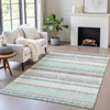 Piper Looms Chantille Stripes ACN2122 Teal Machine Washable Area Rug Lifestyle Image Feature