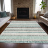 Piper Looms Chantille Stripes ACN2122 Teal Machine Washable Area Rug Lifestyle Image Feature