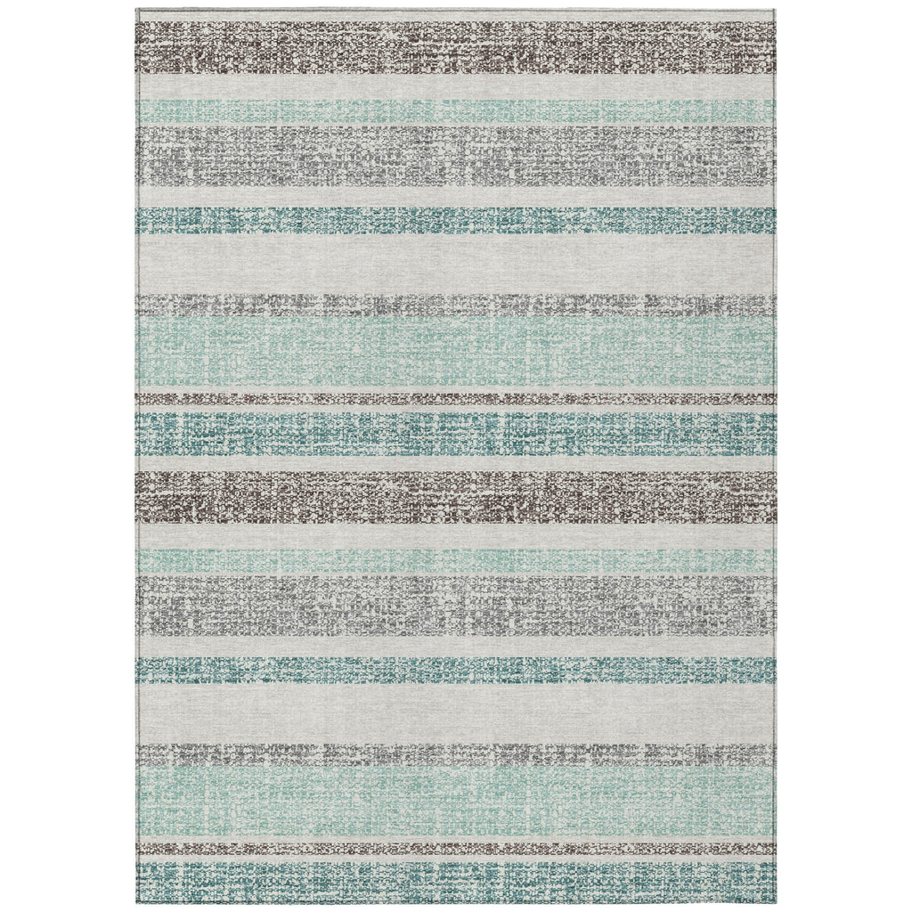 Piper Looms Chantille Stripes ACN2122 Teal Machine Washable Area Rug main image