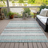 Piper Looms Chantille Stripes ACN2122 Teal Machine Washable Area Rug Outdoor Lifestyle Image Feature