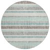 Piper Looms Chantille Stripes ACN2122 Teal Machine Washable Area Rug Round Main Image