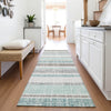 Piper Looms Chantille Stripes ACN2122 Teal Machine Washable Area Rug Runner Lifestyle Image Feature