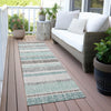 Piper Looms Chantille Stripes ACN2122 Teal Machine Washable Area Rug Runner Outdoor Lifestyle Image Feature