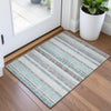 Piper Looms Chantille Stripes ACN2122 Teal Machine Washable Area Rug Scatter Lifestyle Image Feature