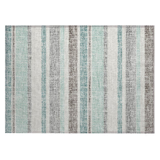 Piper Looms Chantille Stripes ACN2122 Teal Machine Washable Area Rug Scatter Main Image