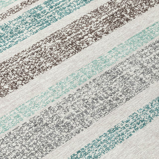 Piper Looms Chantille Stripes ACN2122 Teal Machine Washable Area Rug Swatch Image
