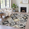 Piper Looms Chantille Ethnic ACN2123 Black Machine Washable Area Rug Lifestyle Image Feature