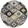 Piper Looms Chantille Ethnic ACN2123 Black Machine Washable Area Rug Round Main Image