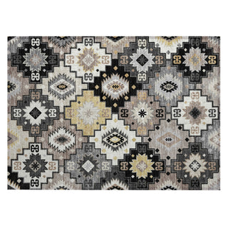 Piper Looms Chantille Ethnic ACN2123 Black Machine Washable Area Rug Scatter Main Image