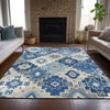 Piper Looms Chantille Ethnic ACN2123 Blue Machine Washable Area Rug Lifestyle Image Feature