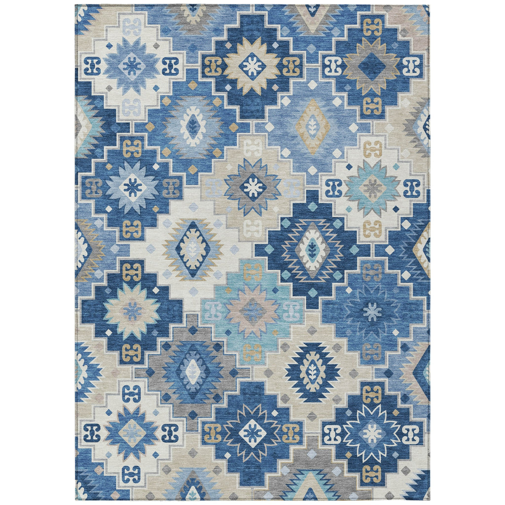 Piper Looms Chantille Ethnic ACN2123 Blue Machine Washable Area Rug main image