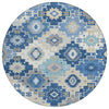 Piper Looms Chantille Ethnic ACN2123 Blue Machine Washable Area Rug Round Main Image