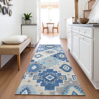 Piper Looms Chantille Ethnic ACN2123 Blue Machine Washable Area Rug Runner Lifestyle Image Feature
