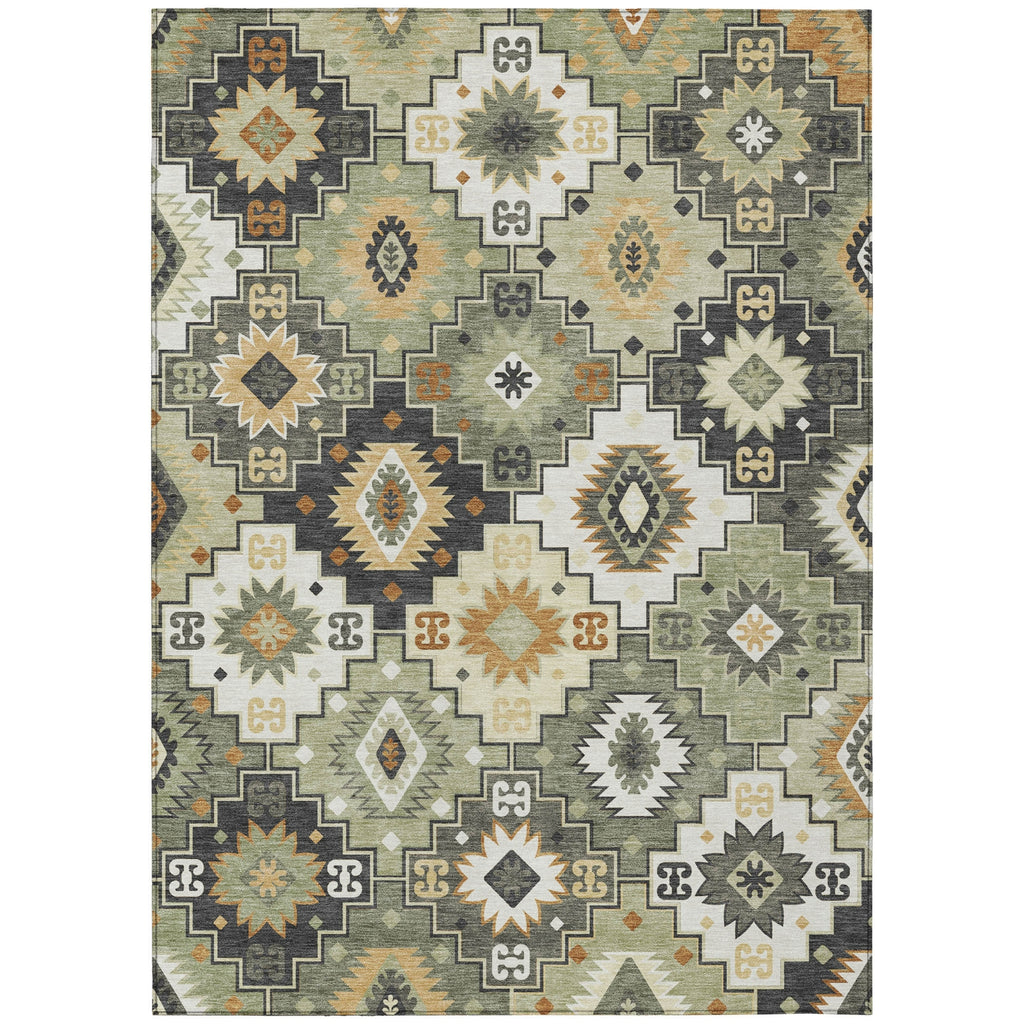 Piper Looms Chantille Ethnic ACN2123 Fern Machine Washable Area Rug main image