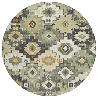 Piper Looms Chantille Ethnic ACN2123 Fern Machine Washable Area Rug Round Main Image