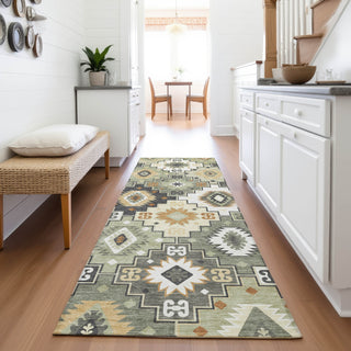 Piper Looms Chantille Ethnic ACN2123 Fern Machine Washable Area Rug Runner Lifestyle Image Feature