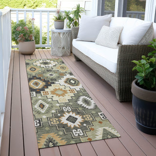 Piper Looms Chantille Ethnic ACN2123 Fern Machine Washable Area Rug Runner Outdoor Lifestyle Image Feature