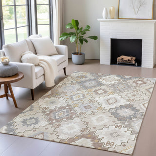 Piper Looms Chantille Ethnic ACN2123 Ivory Machine Washable Area Rug Lifestyle Image Feature