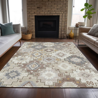 Piper Looms Chantille Ethnic ACN2123 Ivory Machine Washable Area Rug Lifestyle Image Feature