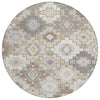 Piper Looms Chantille Ethnic ACN2123 Ivory Machine Washable Area Rug Round Main Image
