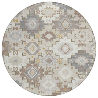 Piper Looms Chantille Ethnic ACN2123 Ivory Machine Washable Area Rug Round Main Image