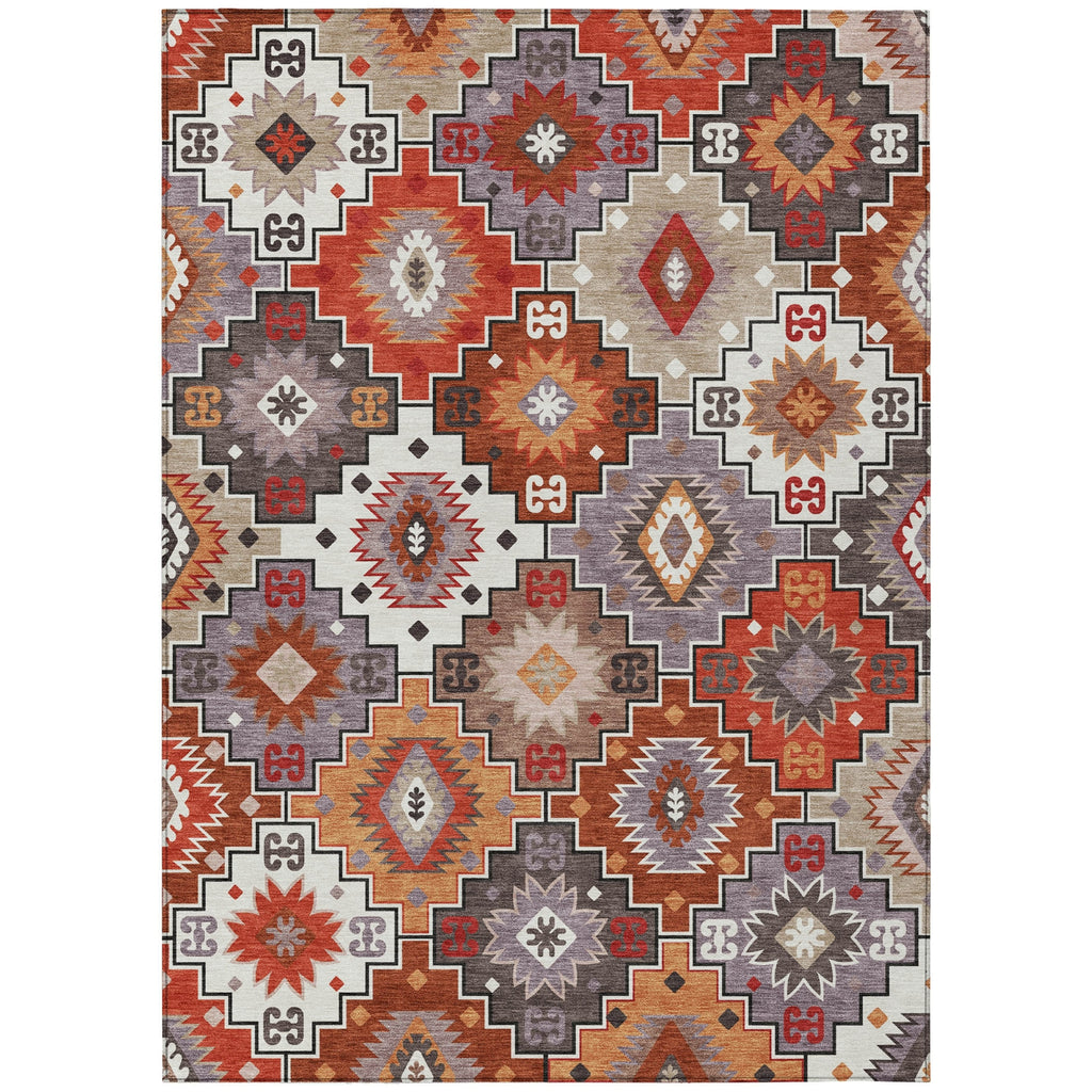Piper Looms Chantille Ethnic ACN2123 Paprika Machine Washable Area Rug main image