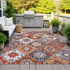 Piper Looms Chantille Ethnic ACN2123 Paprika Machine Washable Area Rug Outdoor Lifestyle Image Feature