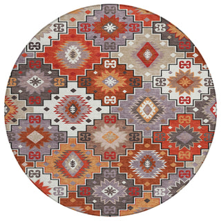 Piper Looms Chantille Ethnic ACN2123 Paprika Machine Washable Area Rug Round Main Image