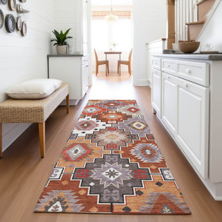 Piper Looms Chantille Ethnic ACN2123 Paprika Machine Washable Area Rug Runner Lifestyle Image Feature