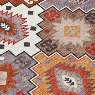 Piper Looms Chantille Ethnic ACN2123 Paprika Machine Washable Area Rug Swatch Image