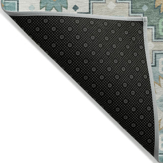 Piper Looms Chantille Ethnic ACN2123 Teal Machine Washable Area Rug Backing Image