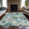 Piper Looms Chantille Ethnic ACN2123 Teal Machine Washable Area Rug Lifestyle Image Feature