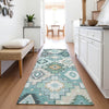 Piper Looms Chantille Ethnic ACN2123 Teal Machine Washable Area Rug Runner Lifestyle Image Feature