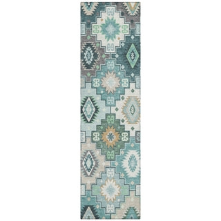 Piper Looms Chantille Ethnic ACN2123 Teal Machine Washable Area Rug Runner Main Image
