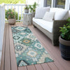 Piper Looms Chantille Ethnic ACN2123 Teal Machine Washable Area Rug Runner Outdoor Lifestyle Image Feature