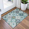 Piper Looms Chantille Ethnic ACN2123 Teal Machine Washable Area Rug Scatter Lifestyle Image Feature
