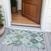 Piper Looms Chantille Ethnic ACN2123 Teal Machine Washable Area Rug Scatter Outdoor Lifestyle Image Feature